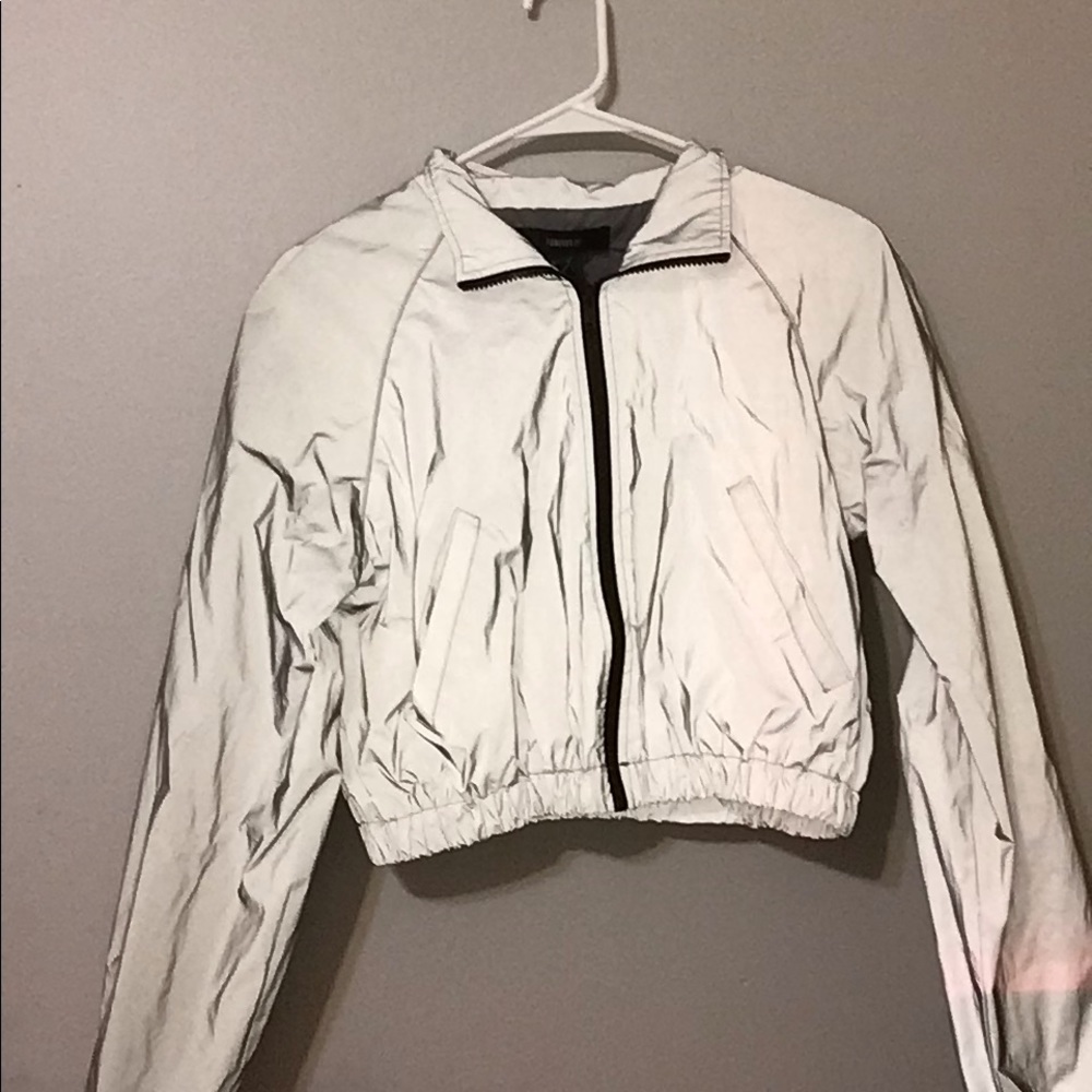 F21 Reflective Cropped Jacket